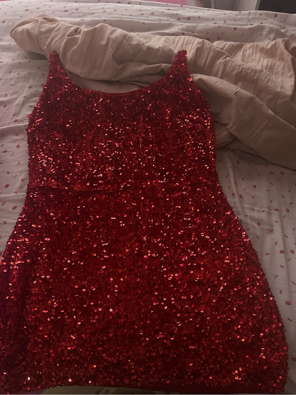 Fashion Nova Red Sequin Mini Dress